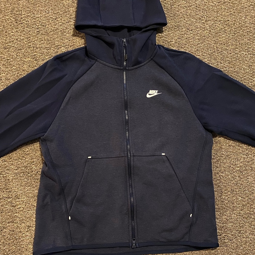 Nike tech blue fleece hoodie size large
